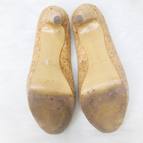 🔵Nine West Bonfire Cork Peep Toe Pumps Heels 5.5 - Picture 6 of 10